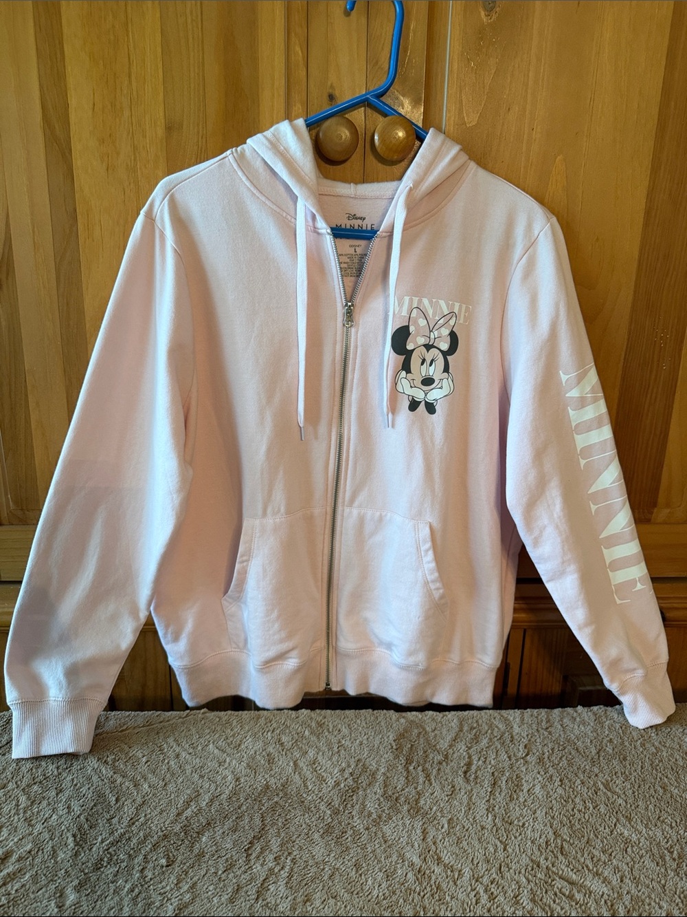 Disney Light Pink Minnie Mouse Zip-Up Hoodie Jacket